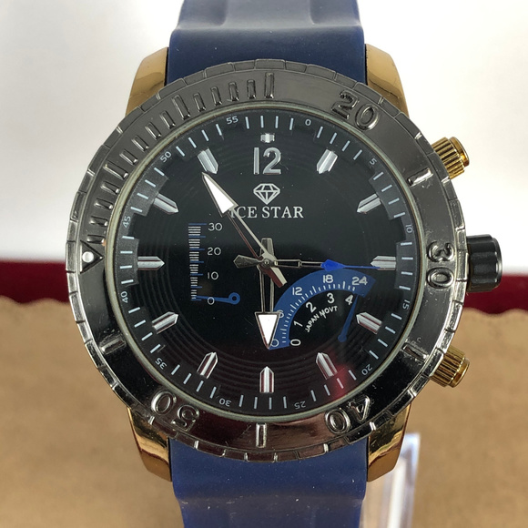Ice Star Watch Navy and Gold with Gun Metal Bezzel - Picture 1 of 6